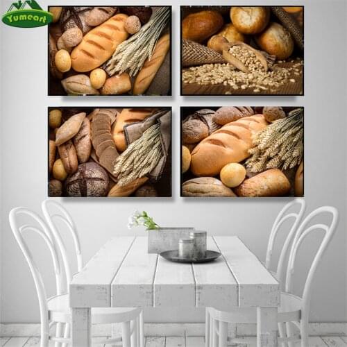Stile Life Wall Art Modular Poster Pictures Whole Wheat Bread Health Food Nordic Style Canvas Painting Print Minimalist Painting