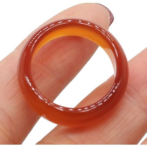 New Natural Stone Ring White Black Red Yellow Green Agates Rings for Charms Jewelry For Women Man Reiki Healing Gift