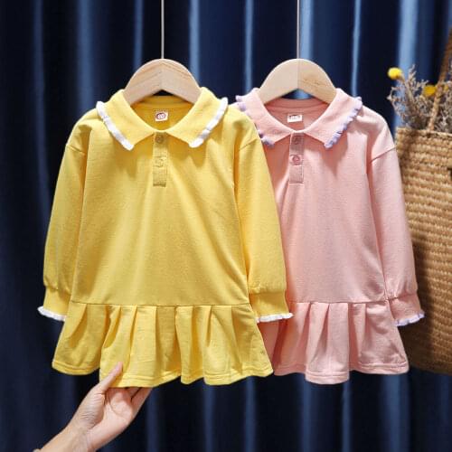 New Princess Dresses Beauty Spring Costume Baby Girls Long Sleeve Polo Dress Kids Girl Sport Tennis Dress Children Party Clothes