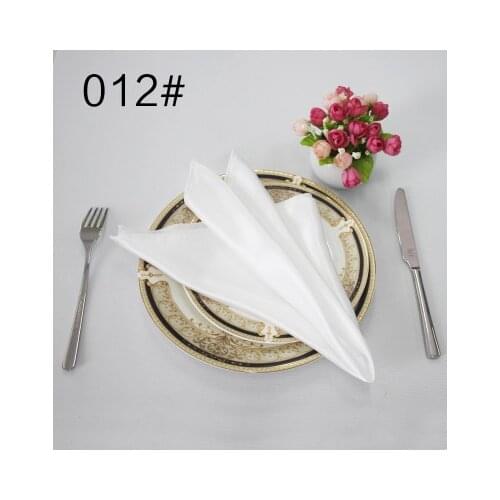 NP003A wholesale 10pcs/lot custom made wedding 40cm*40cm red burgundy green white ivory blue yellow purple satin table napkin