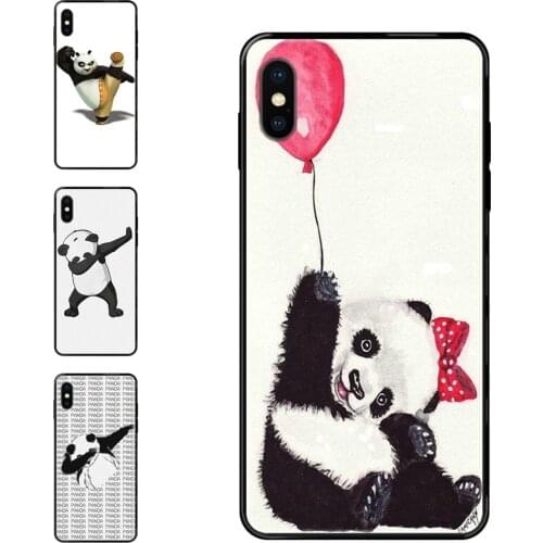 Special Luxury Black Soft Phone Case Cute Cartoon Animal Panda Dance Women For Huawei Honor 6A 7A 7X 8C 8X 9 9A 9I 9X 10 10I 20