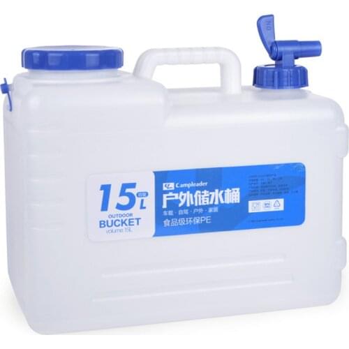 15L Portable Drinking Water Storage Container Water Bucket Water Carrier Jug With Tap Suitable For Outdoor Life Road Trip Picnic