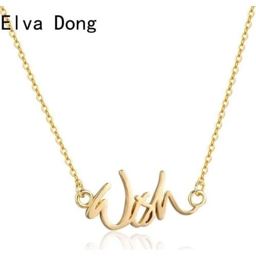 Simple Gold or Rose Gold or White Color Wish Charm Pendant Short Choker Necklaces for Women Girls Best Friend Boho Jewelry