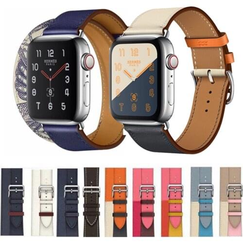 100% Genuine Cow Leather loop Bracelet Band for Apple Watch 6 SE 5 4 42MM 38MM 44MM 40MM Strap for iWatch 6 5 4 3 2 1 Wristband