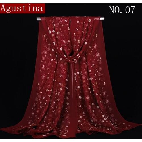 Agustina Chiffon scarf Print designer brand ladies scarves for women shawl wrap luxury long fallow high quality women fashion