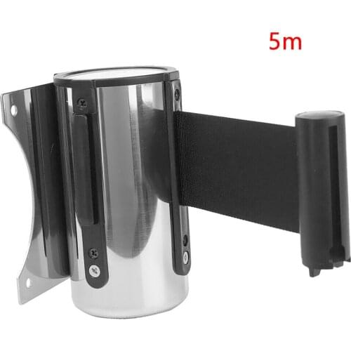 Sport Protective Tape Wall Mount Stanchion Queue Stainless Steel Crowd Control Retractable Ribbon Red Belt Barrier 2m/ 5m