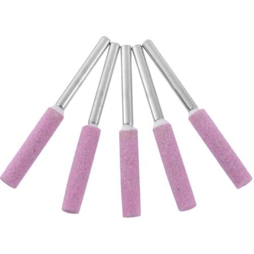 5Pc 3/16" 4.8mm Chainsaw Sharpener Burr Stone Round Abrasive Tools File Chain Saw Grinding Stone File Rotary Tools For Lawnmower