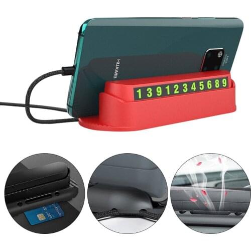 Universal Car Temporary Parking Card Stop Sign Phone Numbers Card Plate Hidden Switch Stickers Car Accessories