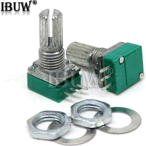 5PCS RK097N 5K 10K 20K 50K 100K 500K B5K with a switch audio 3PIN ibuw shaft 15mm amplifier sealing Potentiometer