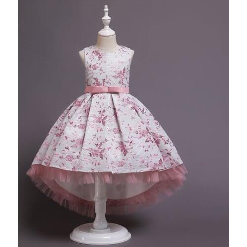 Flower Vintage Embroidery Baby Girls Dress Opening Ceremony Clothing Tutu Party Elegant Wear Girls Princess Dress Kids Vestidos