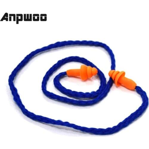 ANPWOO 1/2/5/10pcs Soft Silicone Corded Ear Plugs ears Protector Reusable Hearing Protection Noise Reduction Earplugs Earmuff
