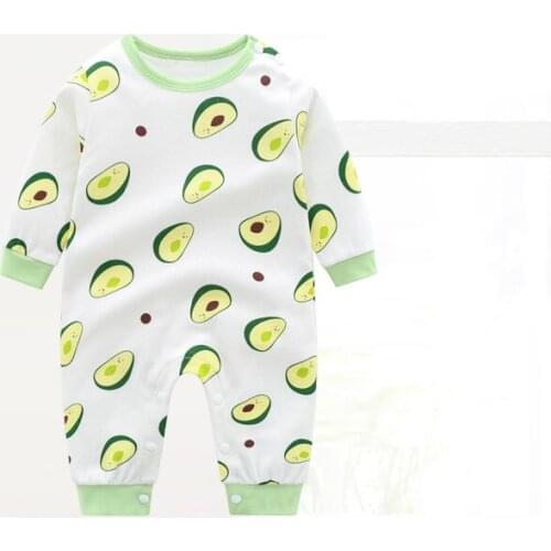 ZWY1053 Toddler Baby Boys Girls Round Collar Romper Suit Baby Long Sleeve One Piece Playsuits Character Printing Jumpsuits
