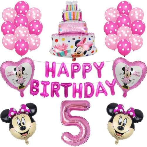 1Set Mickey Mouse Minnie Foil Balloon Disney Theme Party Kids Happy Birthday Party Decoration Baby Shower Globos Gift For Kids