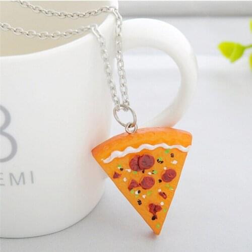 1PC Pizza Pendant Necklaces for Men Women Family Friendship Jewelry Gift