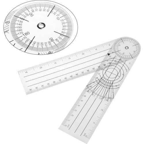 1ps Professional Multi-Ruler 360 Degree Goniometer Angle Spinal Ruler CM/INCH Useful Measuring Ruler School Office Supplies