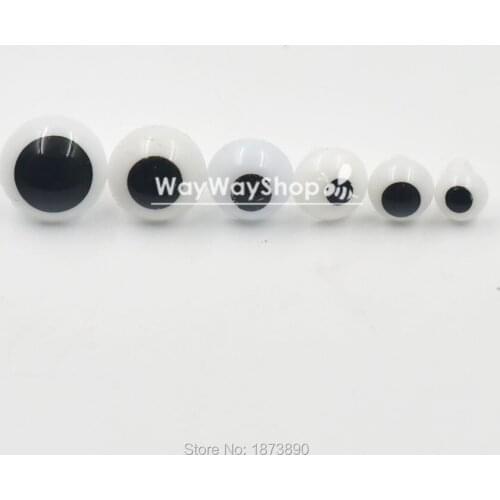 100 PCS 10mm - 20mm Toy Rubber Eyes plastic safety making Puppets Dolls Crafts