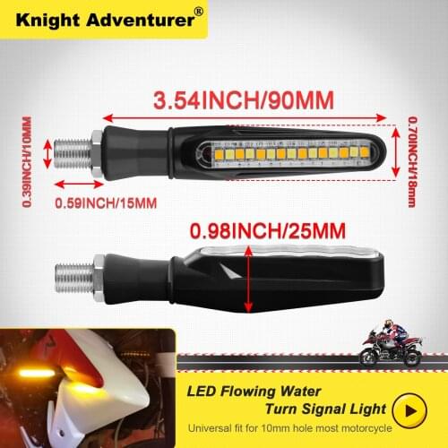 2/4Pcs Motorcycle Turn Signal Light Brake Lamp Flowing Water Lighting Amber Light LED Flicker Bendable Tail Indicator Flasher