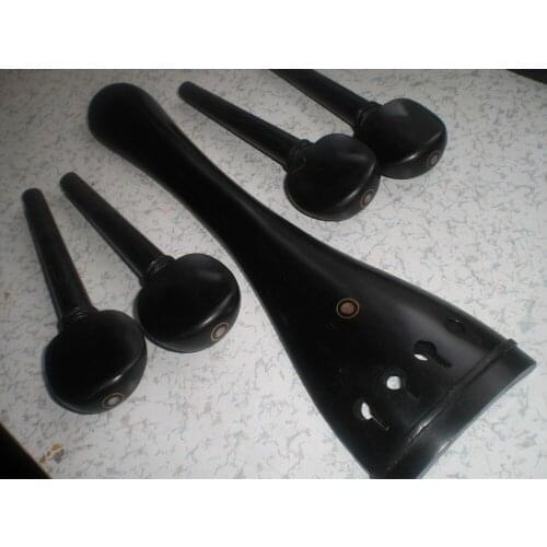 2 Sets Ebony Cello fittings 4/4(8 PCs Cello pegs & 2 PCs Ebony tail piece)