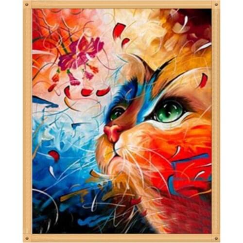 2019 new arrived DIY 5D Diamond embroidery square/round Mosaic Cartoon Cat Handmade Diamond Cross stitch Diamond Embroidery gift