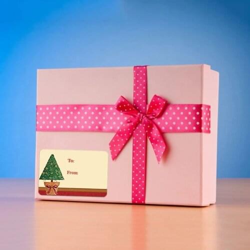 M7DF 250pcs/roll 6 Designs Adhesive Christmas Gift Name Tags XMAS Stickers Present Seal Labels Christmas Decals Gift Package