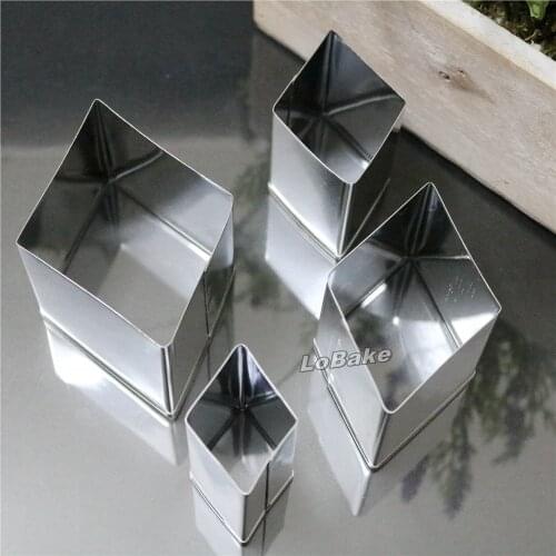 4pcs/set) High quality flat blade stainless steel rhombus lozenge shape cookie biscuit mold dough cutters set DIY bakery tools