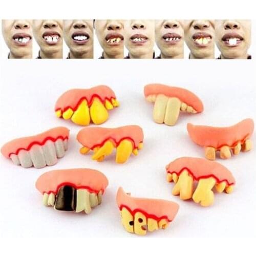 5 pcs Halloween Decoration Funny Joke Tooth C Rotten Teeth Party Bags Fancy Dress Creative Prank Horror Toys Funny Gadgets
