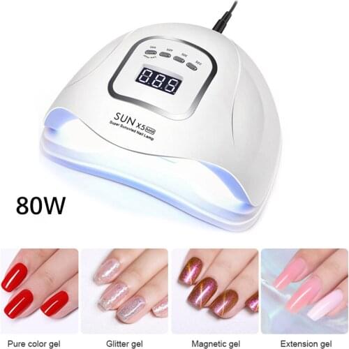 80W 42pcs LEDS Nail Led Lamp for Curing Gel Polish Fast Dry Nail Dryer With 30s/60s/90s Timing USB Manicure Nail Art Lamp SUN X5