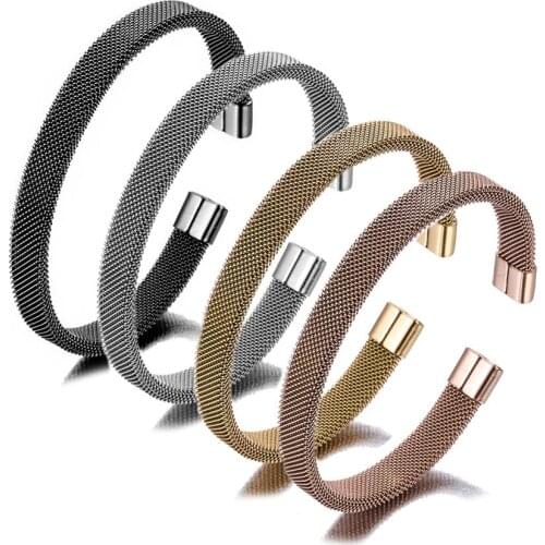 Stainless Steel Bracelets For Couples Mens Womens Gift Fashion Color Boyfriend Fine Workmanship Jewelry Bracelet Charms 8mm