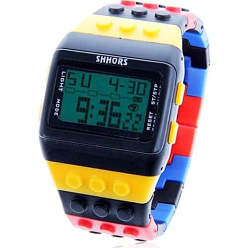 SHHORS Watch Fashion Women Watches Ladies Watches Led Digital Watches Plastic Rainbow Watch Electronic Wristwatches reloj mujer
