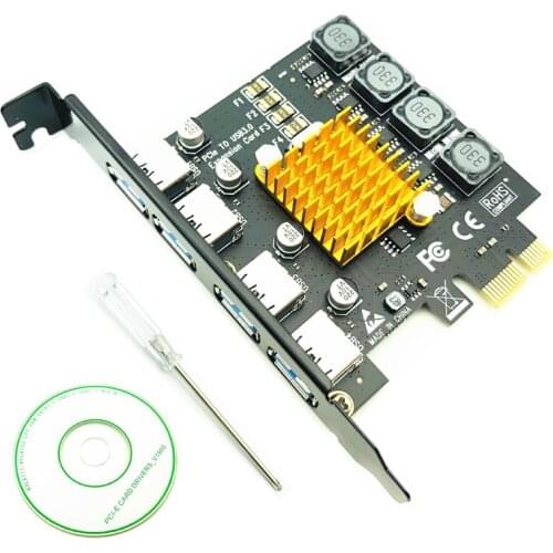 PCIE USB 3.0 Riser Card For Desktop 1 Set Professional 4 Port PCI-E To USB3.0 HUB PCI Express Expansion Card Adapter 5Gbps Speed