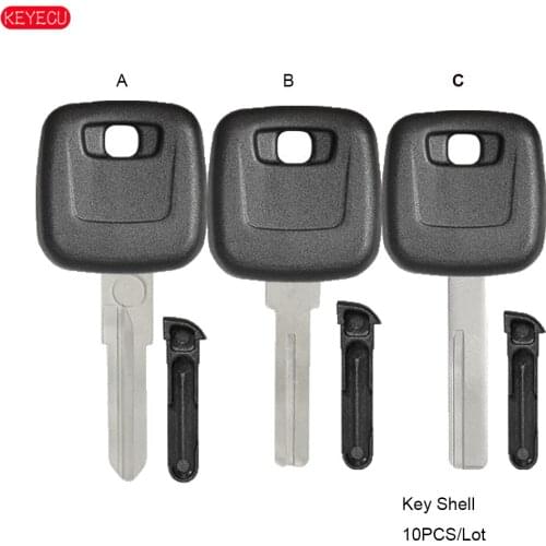 KEYECU 10PCS/Lot Transponder Key Shell Case With Plug Fob for Volvo No Logo