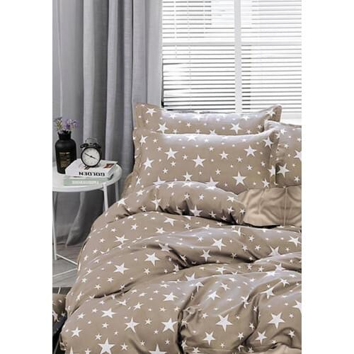 Duvet cover set housse de couette постельное бельё bedding set Modern Brown Star Patterned Always Bed for Singles Linen Set