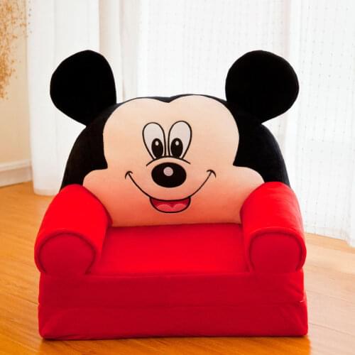 Mickey Minnie Disney Mouse Stitch Washable Sofa Baby Foldable Sofa Kids Sleeping Bed Nap Bed Kids Stuffed Plush Chair Seat Chair