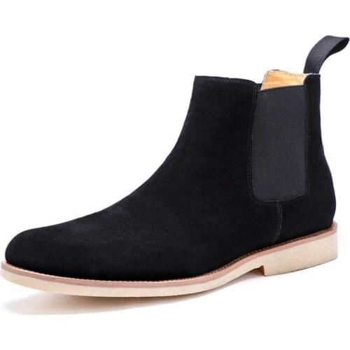 High Quality British Men Boots Autumn Shoes Chelsea boots Slip On ankle boots Cow Suede Leather Male Botas Bottes pour hommes