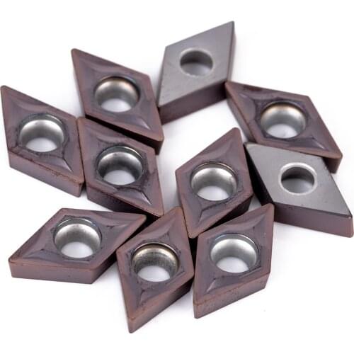 10pcs DCMT07024 YBC205 Carbide Inserts Lathe Turning Boring Tool Insert Set with Plastic Box