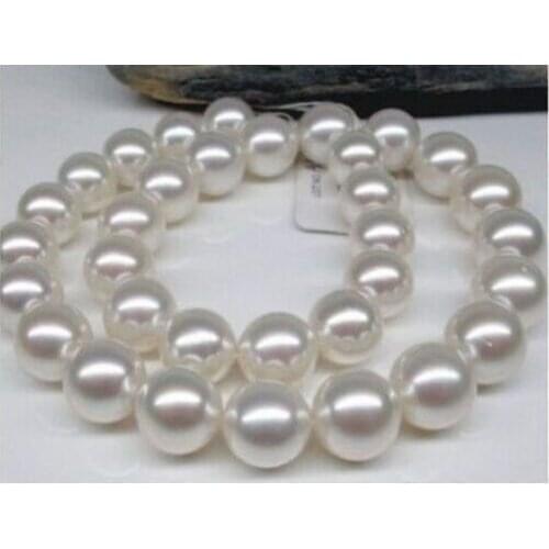 HUGE 17"AAA+ 11-12MM SOUTH SEA WHITE PEARL NECKLACE