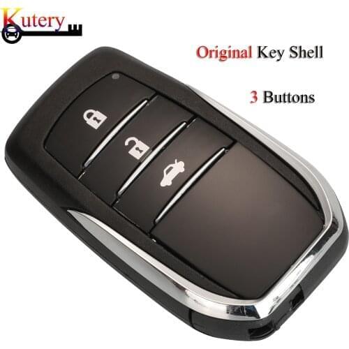 Kutery 10pcs/Lot Original Remote Car Key Shell For Toyota Land Cruiser 200 Avensis Auris Corolla 3 Buttons Smart Key Cover Case