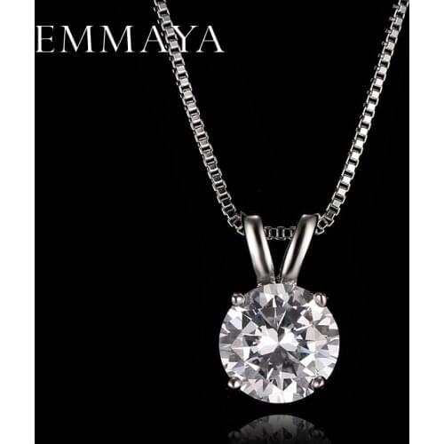 Emmaya New Silver Color Round AAA Cz Pendant Necklaces Jewelry For Women Cheap Fashion Bijoux