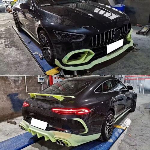 Dry Carbon Fiber Air Vent Trim Fender Cover Side Skirts Front Rear Bumper Diffuser Boot Spoiler For Benz AMG GT50 GT53 2019