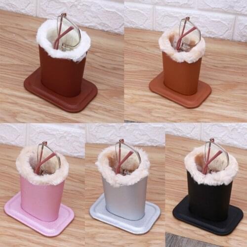 PU Leather Eyeglass Holder Sunglass Stand with Soft Plush Lining Eyeglass Holder F3MD