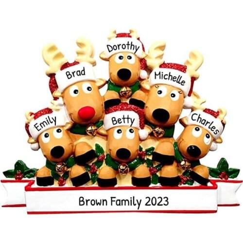 2020 Christmas Ornaments Decoration Christmas Tree Pendants Elk Deer Hanging Quarantine DIY Name Bless Personalise Souvenir Gift