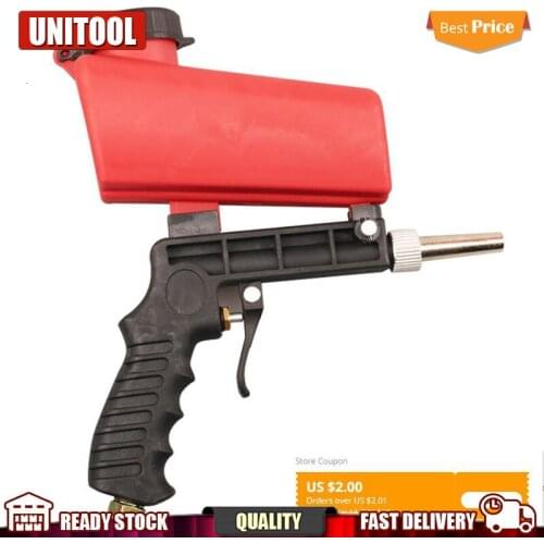 90psi Portable Gravity Pneumatic Sandblaster Gun Lightweight Aluminium Handheld Blasting Device Spray Gun 700cfm Power Tool