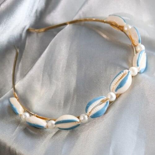 European And American Hand-Woven Holiday Style Headband Summer Seaside Beach Enamel Shell Headband