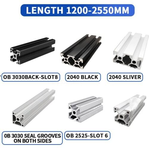 Industrial aluminum profile European standard 2040 sliver/2040 black/2525/3030 aluminum alloy profile double groove guide rail