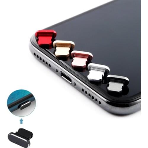 Dustproof Cover Aluminium Alloy Portable Metal Anti Dust Charger Dock Plug Stopper Cap Cover for iPhone 11 X XR Max 8 7 6S Plus