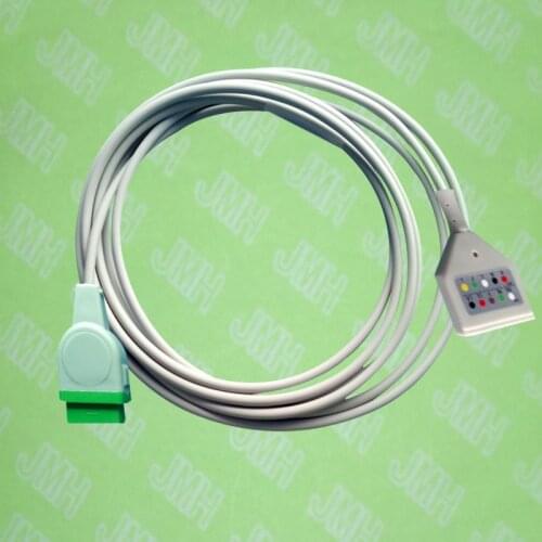 Compatible with 11pin GE-Marquette ECG Machine the 5 lead cable,DIN ECG trunk cable,AHA and IEC label included