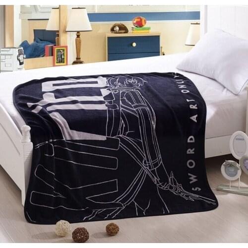 Anime Sword Art Online Kirito Blanket Warm Plush Coral Fleece Sofa Bed Air Conditioner Quilt Rug SAO Kirigaya Kazuto Cosplay