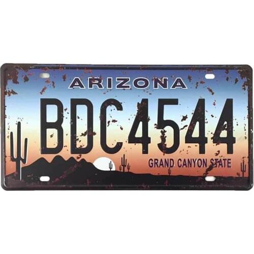 13cm for ARIZONA Metal License Plate Style Vinyl Car Stickers Interesting Decal Decals JDM JEEP Van Bike Offroad RV
