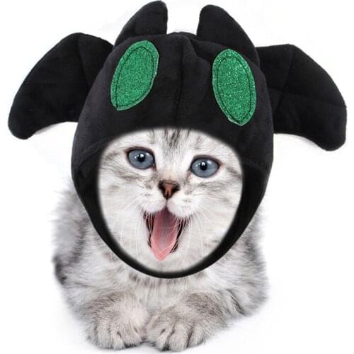 Funny Halloween Party Small Dog Hat Bat Design Plush Cat Hat Halloween Party Pet Decoration Dog Accessories Cute Chihuahua Hat