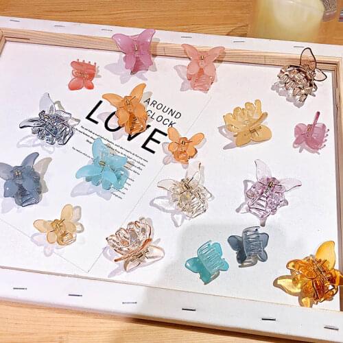 New Women Girls Cute Colorful Butterfly Plastic Hair Claws Sweet Hair Ornament Clip Hairpins Headband Fashion Hair Accessories